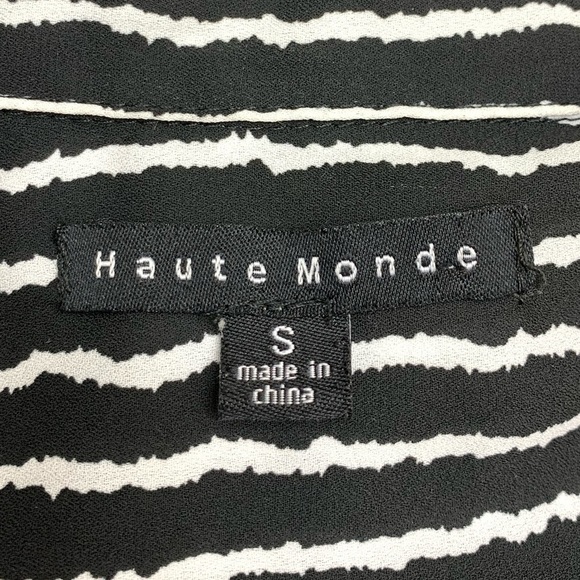 Haute Monde Black and White Button Down Shirt Casual Tunic Dress Women’s Size S - Picture 11 of 12